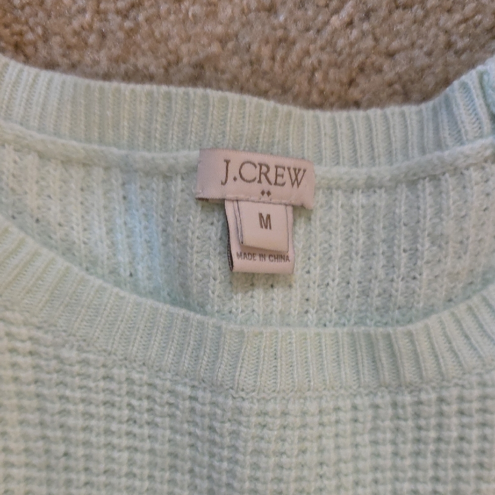LOFT Mint Green Crew Neck Wool Blend Sweater Sz‎ Med - Picture 2 of 6